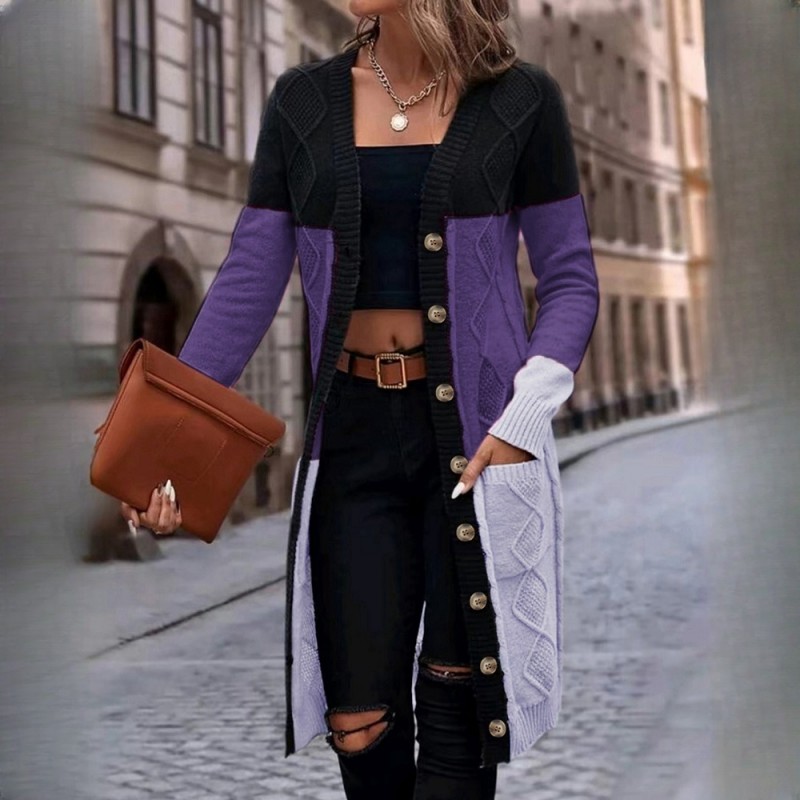 Womens Long Knitted Cardigan Sweater Coat For Winter Autumn